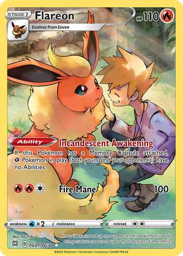 Pokemon flareon tg01 tg30 holo - tg01/tg30,
